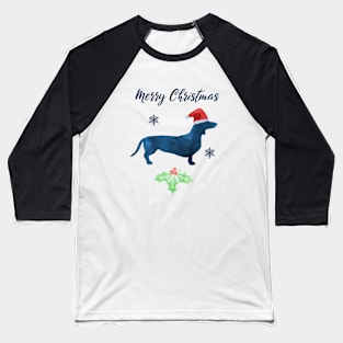 Christmas Dachshund Art Baseball T-Shirt